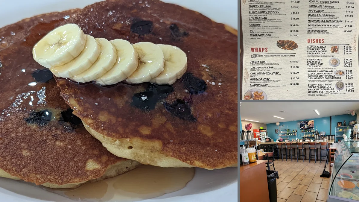 Mexican restaurant interior with cozy seating.