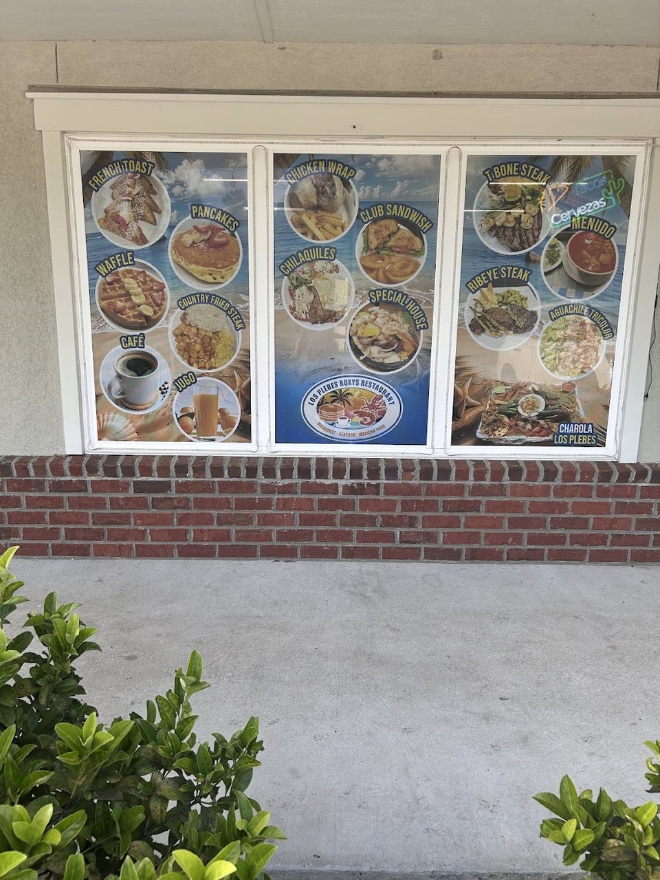 Printed menu with enchiladas and fajitas.